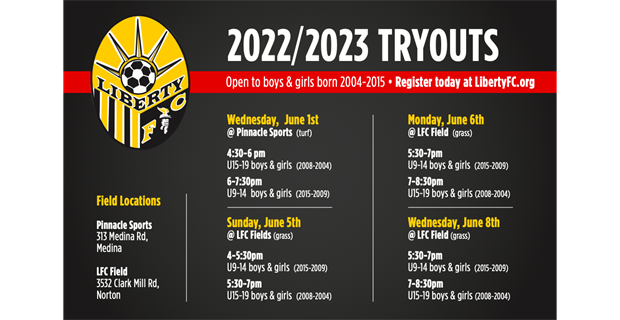 Upcoming Tryouts